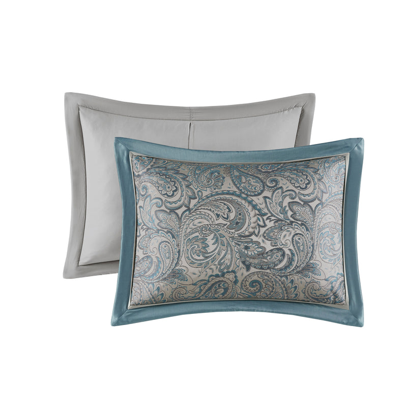 12 Piece Comforter Set with Cotton Bed Sheets Teal Cal King