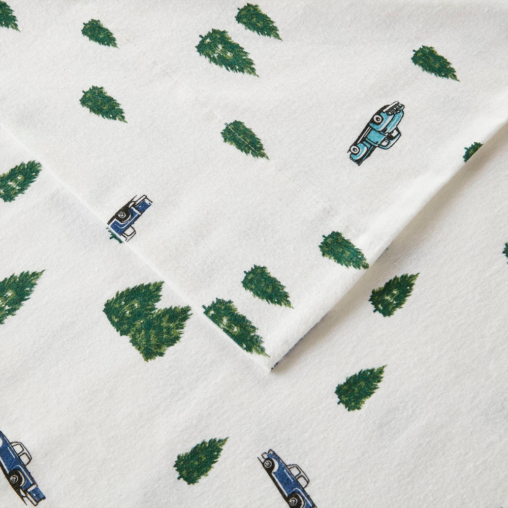 4 PCS Queen Sheet Set Green Trees & Trucks Media 8