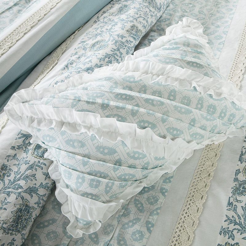 King 9 Piece Cotton Percale Duvet Cover Set