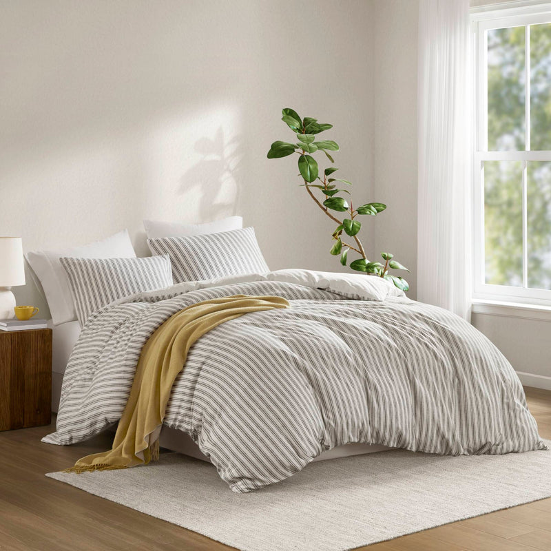 3 PCS Cal King Duvet Set Grey