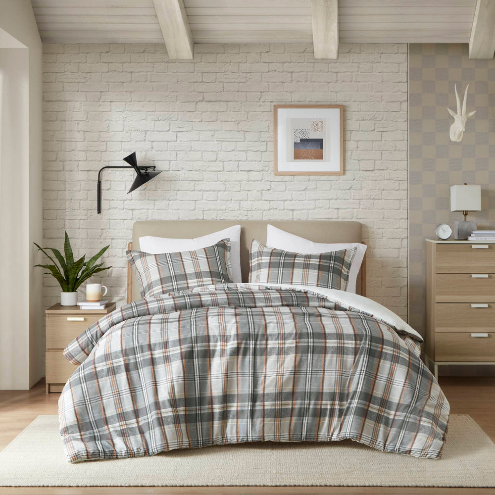 Plaid Duvet Cover Set Twin/Twin XL Media 5