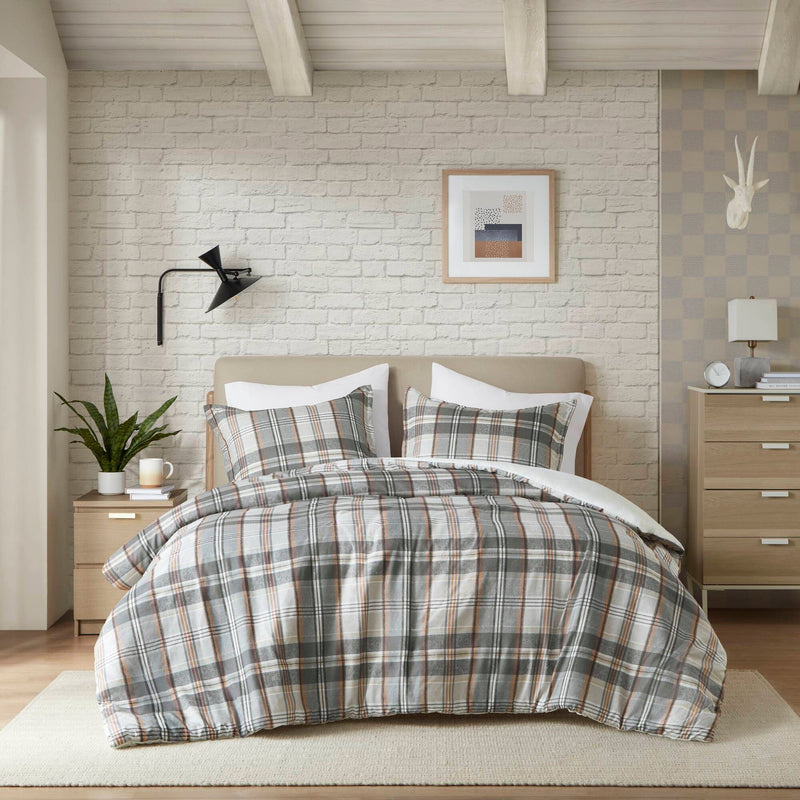 Plaid Duvet Cover Set Twin/Twin XL