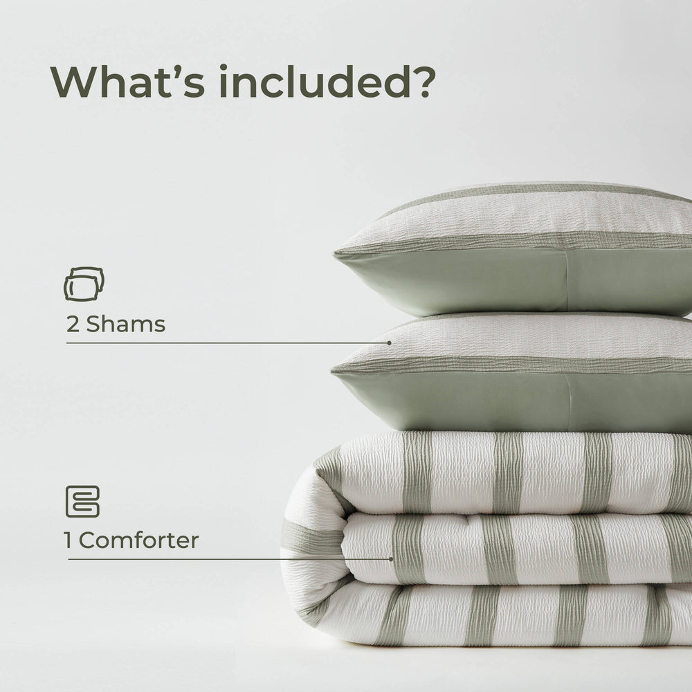 3-Piece King/Cal King Yarn-dyed striped comforter Media 5