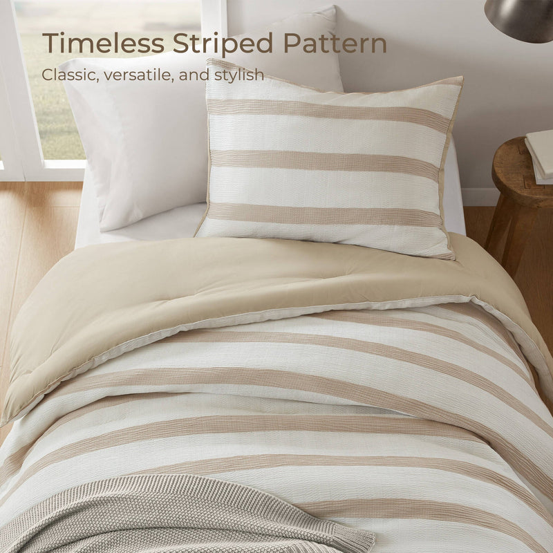 2-Piece Twin/Twin XL Yarn-dyed striped comforter