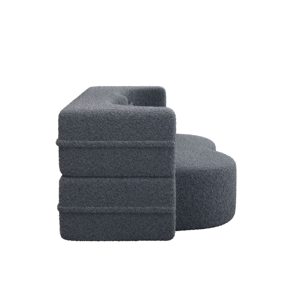 Sofa Bed Teddy Fabric Modern Grey Full Size Living Room Lounge Area Media 12
