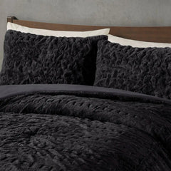 Ruched Fur Down Alternative Comforter Set perspective