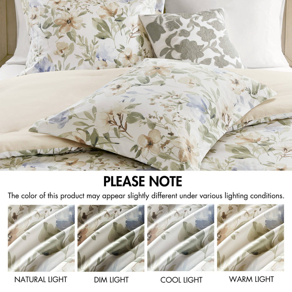 6PCS King Cotton Sateen Print Oversized Comforter Set Media 4