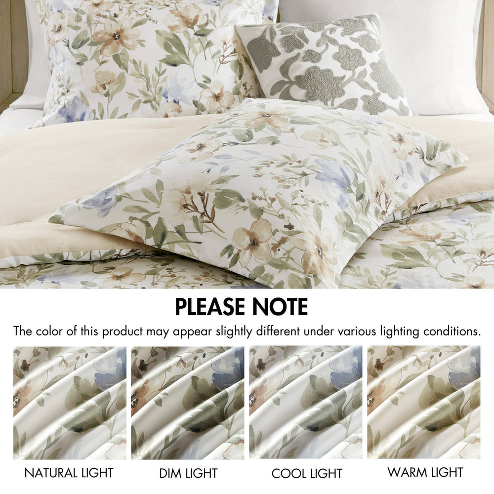 6PCS Queen Cotton Sateen Print Oversized Comforter Set Media 4