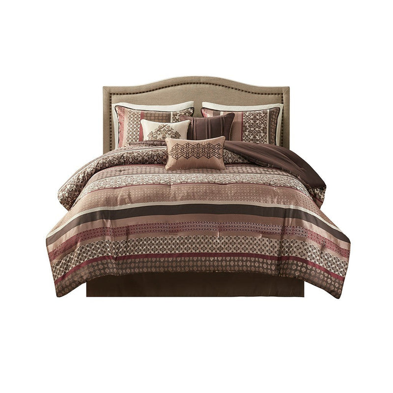 7 Piece Comforter Set Red King