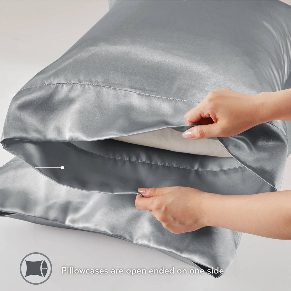 4 PCS Twin Luxury Sheet Set Grey Media 6