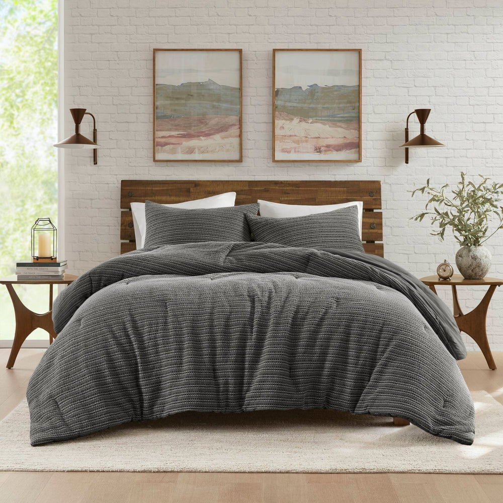 3PCS King/Cal King Waffle Washed Comforter Set Media 19