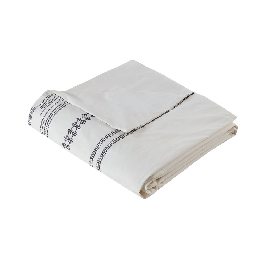 Full/Queen Cotton Printed Duvet Cover Set with Trims Media 5