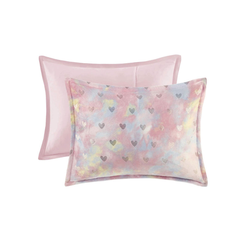 Metallic Printed Plush Comforter Set Polyester Throw Pillow Twin XL