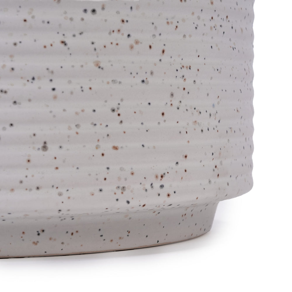 2 Pieces Ceramic Flowerpot, Modern Planter for Patio, Garden or Windowsills - Milk White Media 13