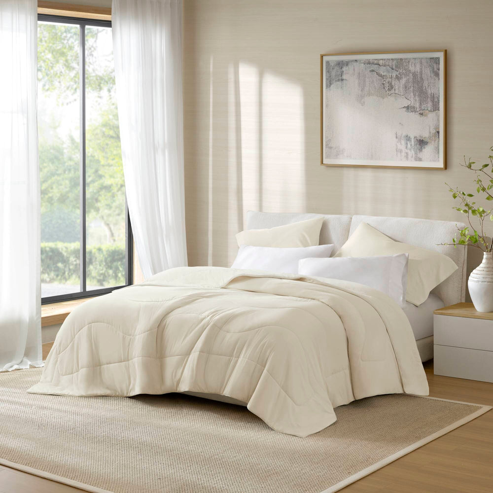 1-Piece Full/Queen Reversible Tencel Comforter Blanket,Ivory Media 1