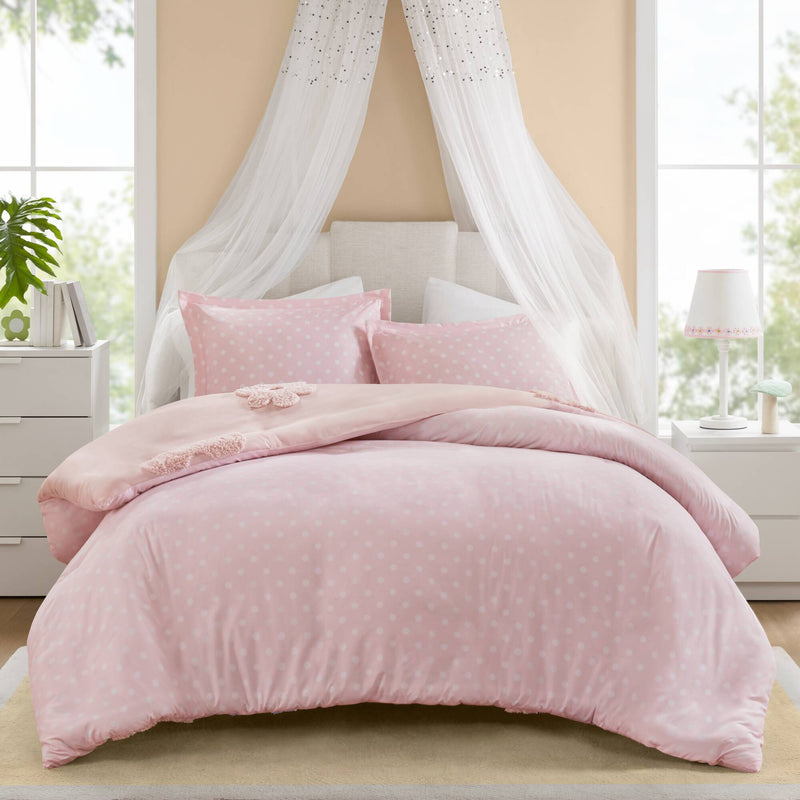 Floral Reversible Tufted Chenille Duvet Cover Set