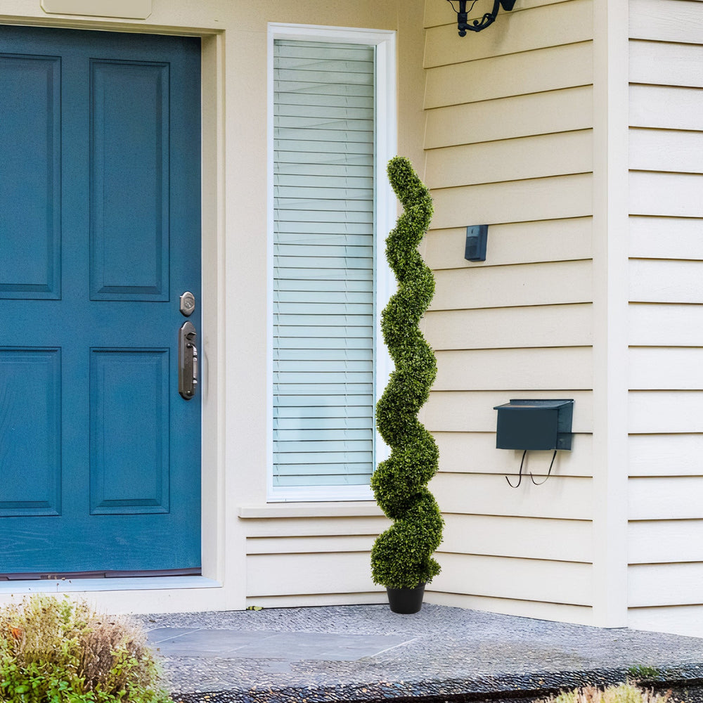 Artificial Outdoor UV Resistant Plastic Boxwood Topiary Spiral Tree 180cm Set of 2 Media 7