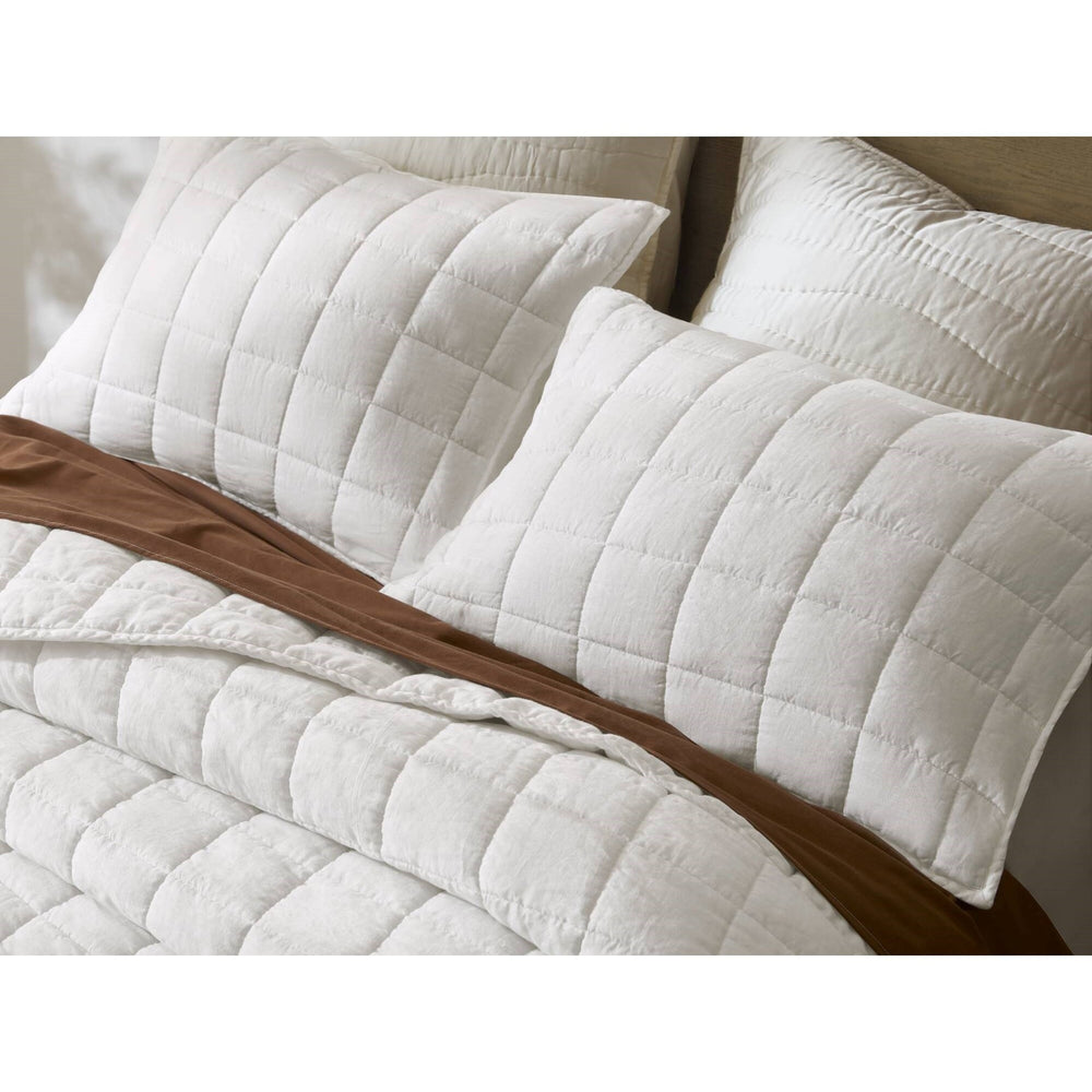 3-Piece King/Cal King Linen Garment Washed Quilt Set,White Media 3