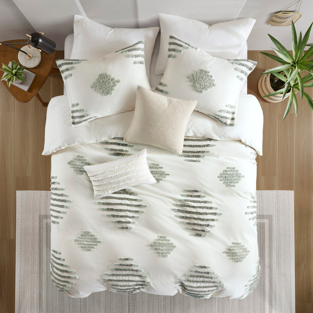 Full/Queen 3 Piece Cotton Blend Chenille Duvet Cover Set Media 3