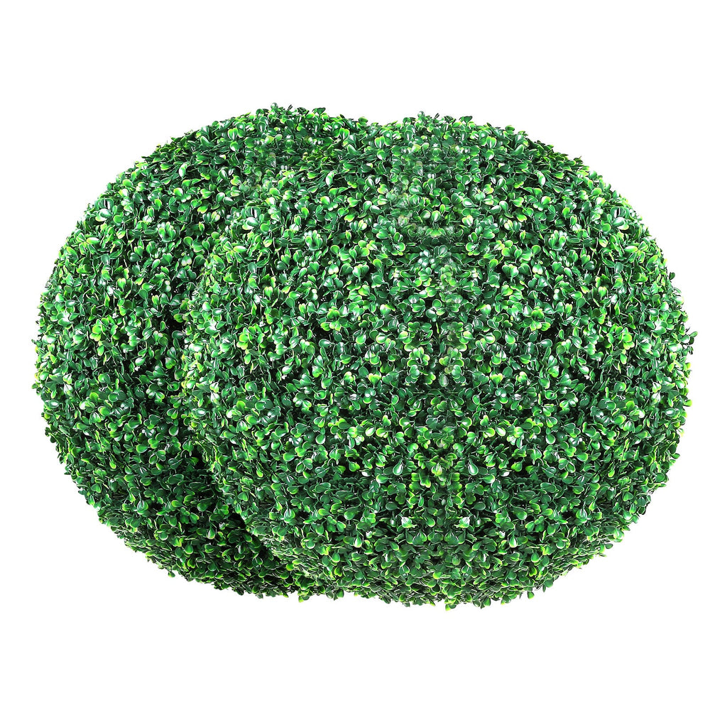 Artificial Topiary Boxwood Trees, 16 Inches Tall (Set of 2), Ball-Shaped Faux Topiary Plants, Year-Round Green Artificial Decorative Balls for Backyard, Balcony, Garden, Wedding, and Home Décor Media 1