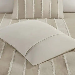 3 Piece Striped Cotton Duvet Cover Set perspective
