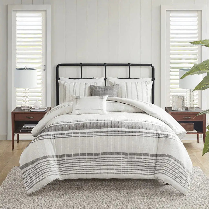 5 Piece Cotton Jaquard Duvet Set