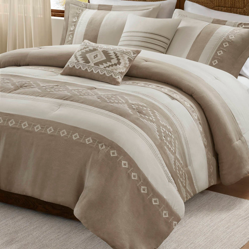 5-Piece Full/Queen Comforter 5pcs Set,Taupe