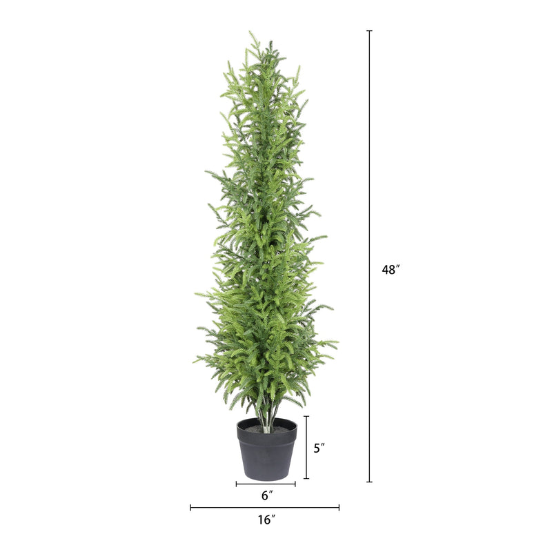 4' Artificial Real Touch Pine Tree in Black Plastic Pot, 1pc/set