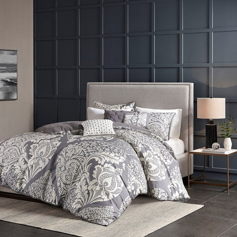 Full/Queen 6 Piece Printed Duvet Cover Set Media 4