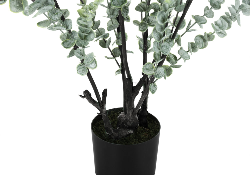 Artificial Plant, 44' Tall, Eucalyptus Tree, Indoor, Faux, Fake, Floor, Greenery, Potted, Real Touch, Decorative, Green Leaves, Black Pot Media 3