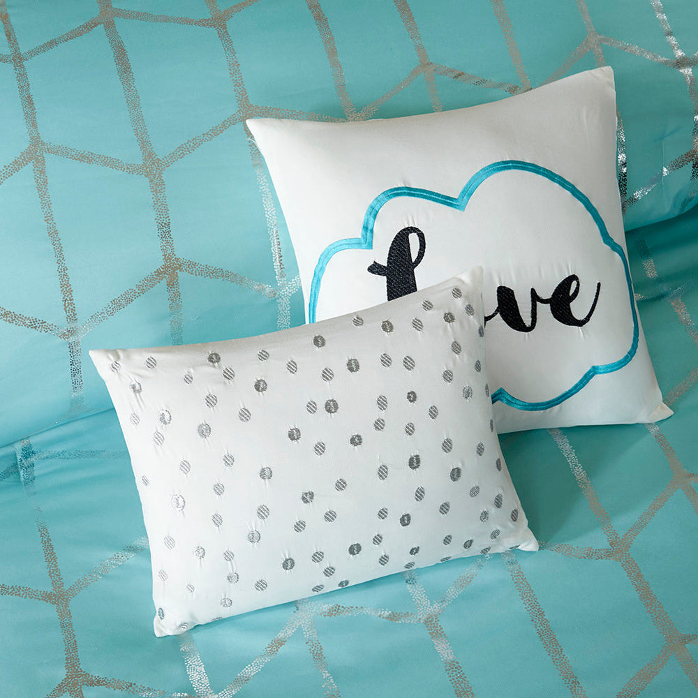 Full/Queen Metallic Printed Comforter Set Media 12