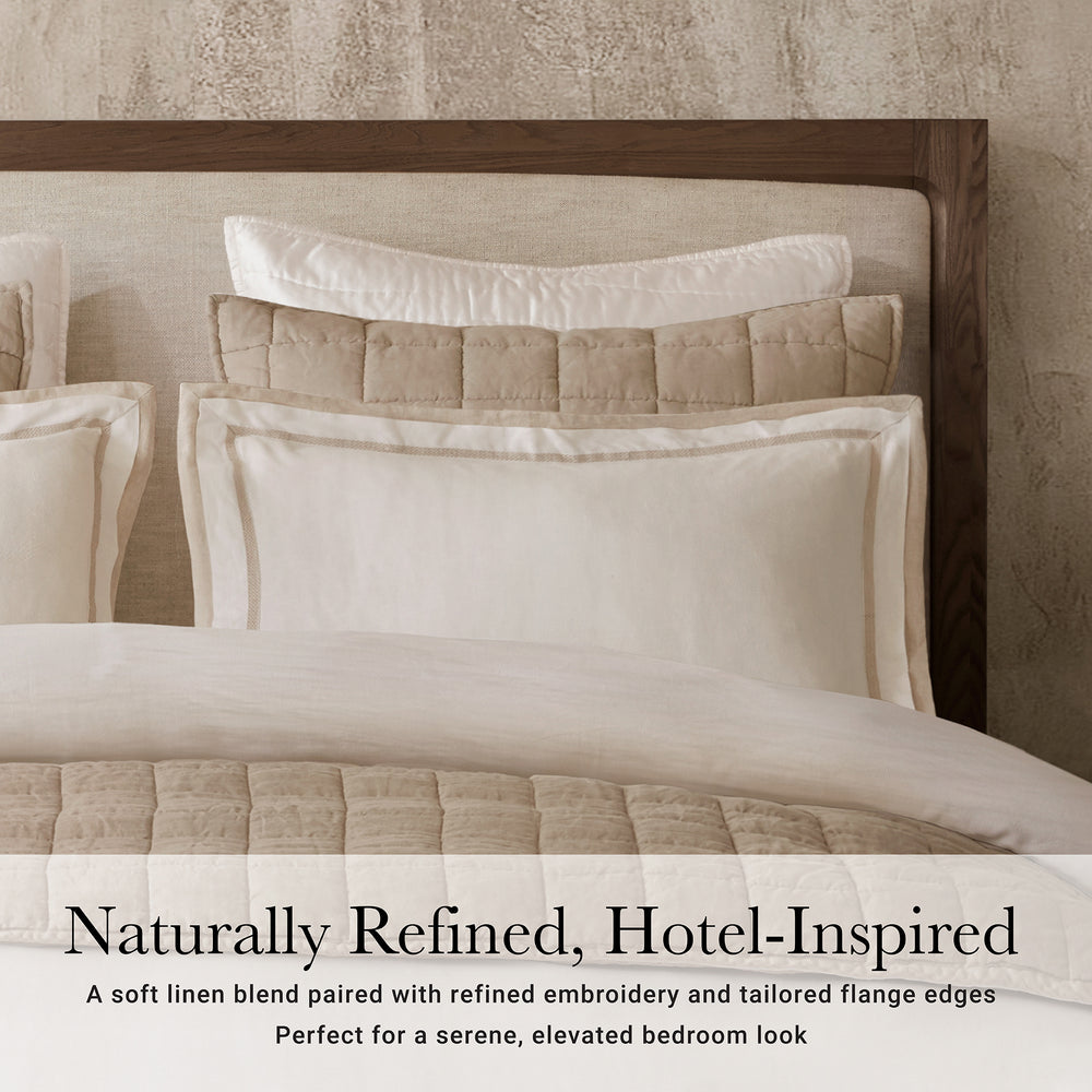 3 Pieces Full/Queen Duvet Cover Set,White+Beige Media 2