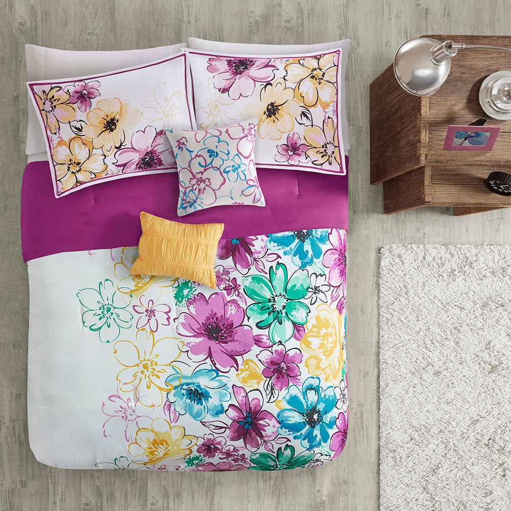 King/Cal King Floral Comforter Set Media 13