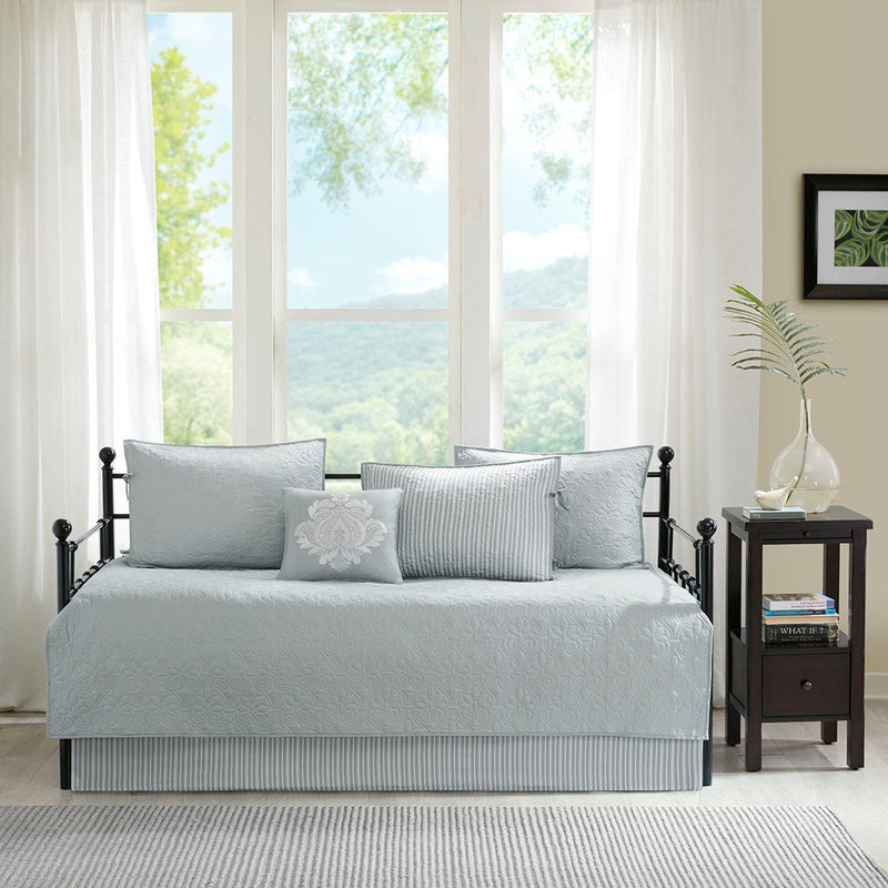 6 Piece Reversible Daybed Cover Set Grey Daybed