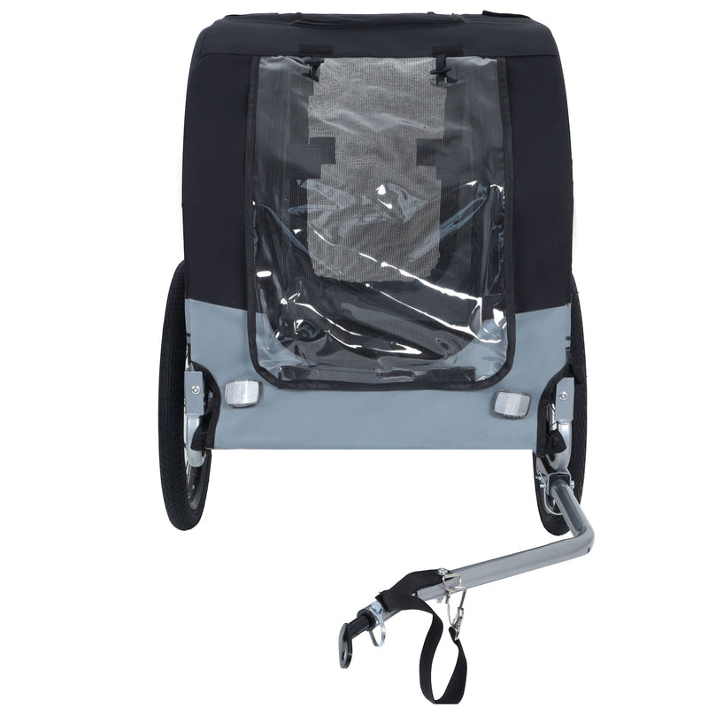 Large Folding Bike Trailer for Dogs – 66LB Capacity All-Terrain Pet Carrier, Durable Steel Frame for Cycling, Jogging, Camping & Outdoor Adventures, Black- Gray