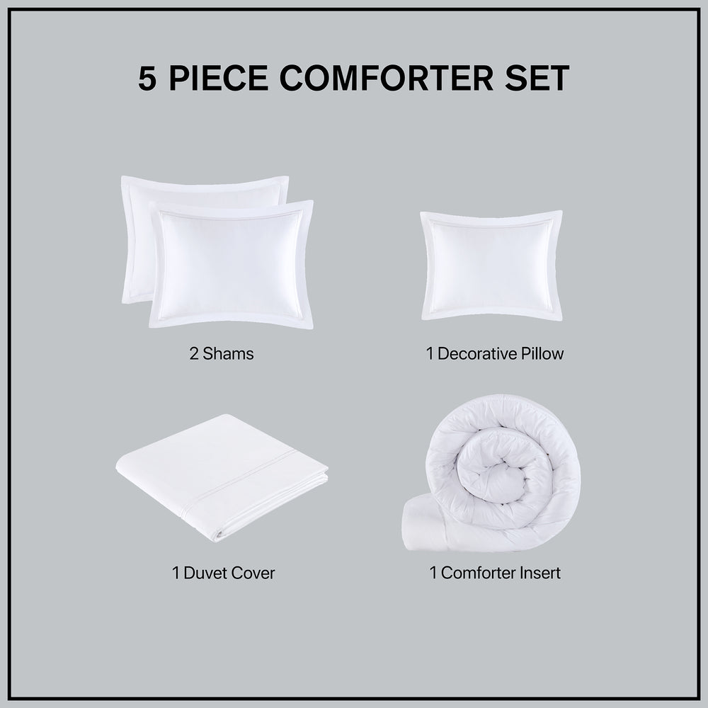 King/Cal King 100% Cotton Sateen Embroidered Comforter Set Media 12