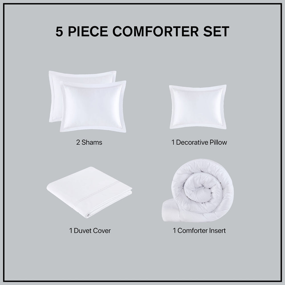 King/Cal King 100% Cotton Sateen Embroidered Comforter Set Media 12