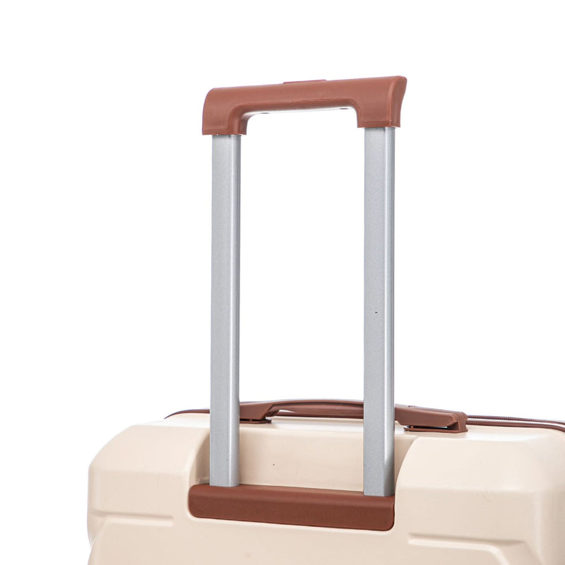 Abs Luggage Set 20 24 28 Inches 3 Piece Beige Durable Spinner Wheels & Combination Lock