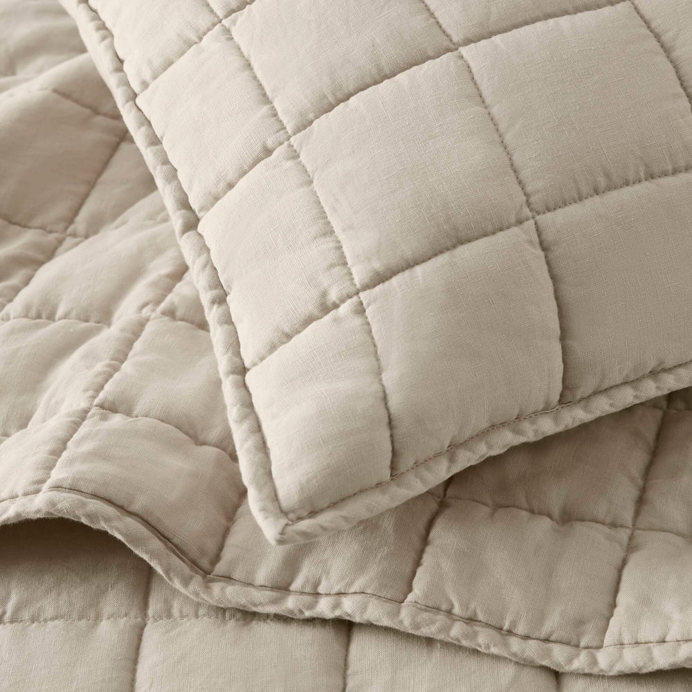 3-Piece King/Cal King Linen Garment Washed Quilt Set,Linen Media 3
