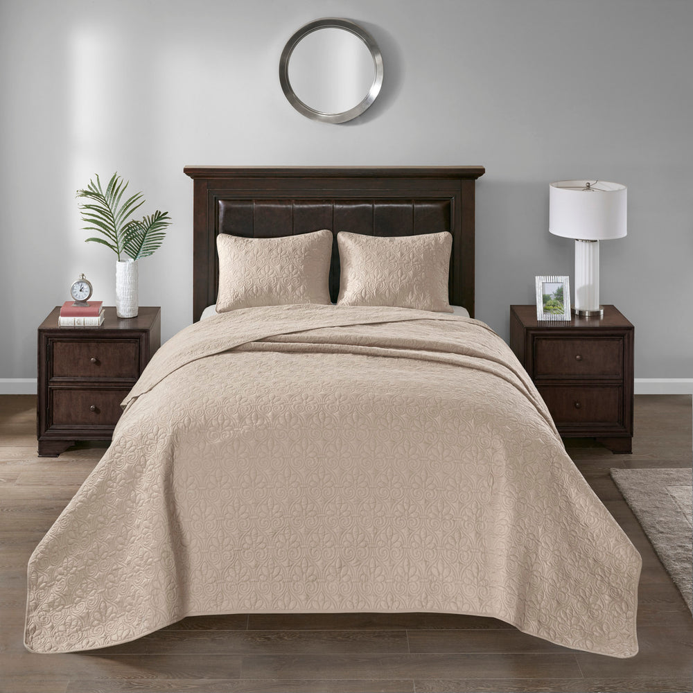 Reversible Quilt Set Khaki King/Cal King Media 3