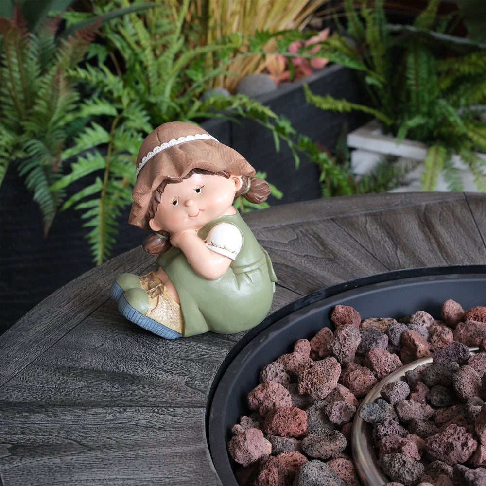 Outdoor Propane Fire Pit Concrete Stonecrest & Lava Rocks Cover Included Media 8