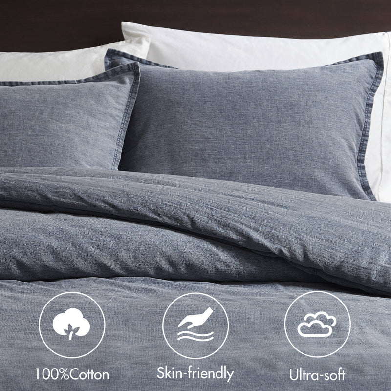 3PCS Twill Washed Duvet Set
