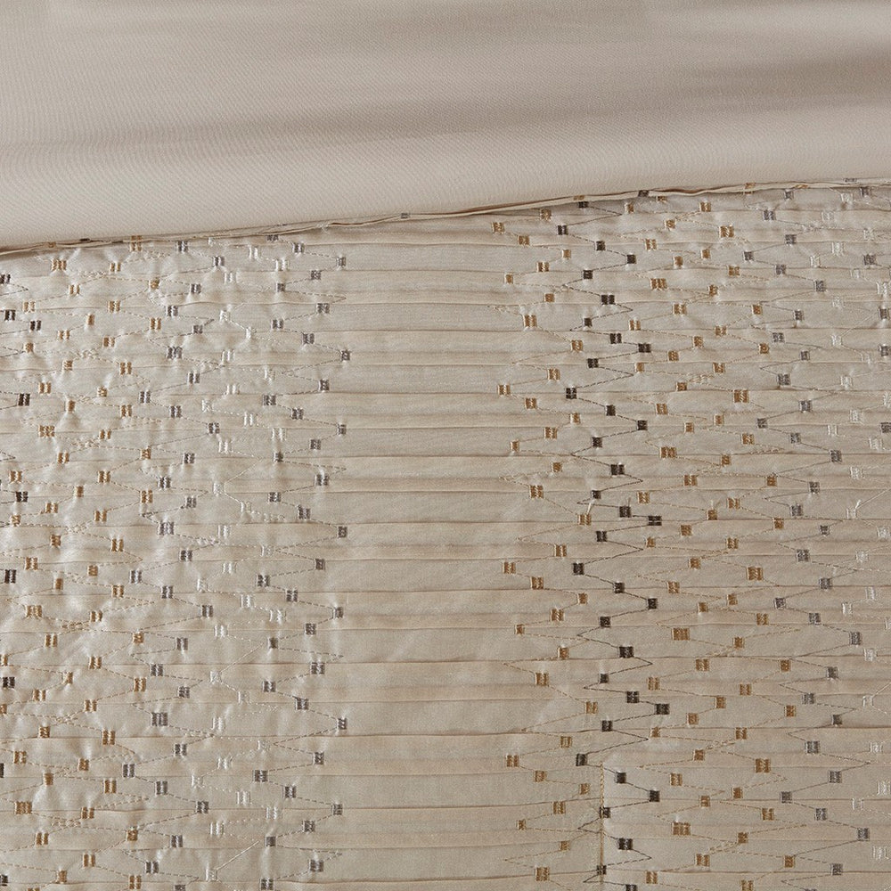 8 Piece Embroidered Comforter Set Natural Queen Media 6