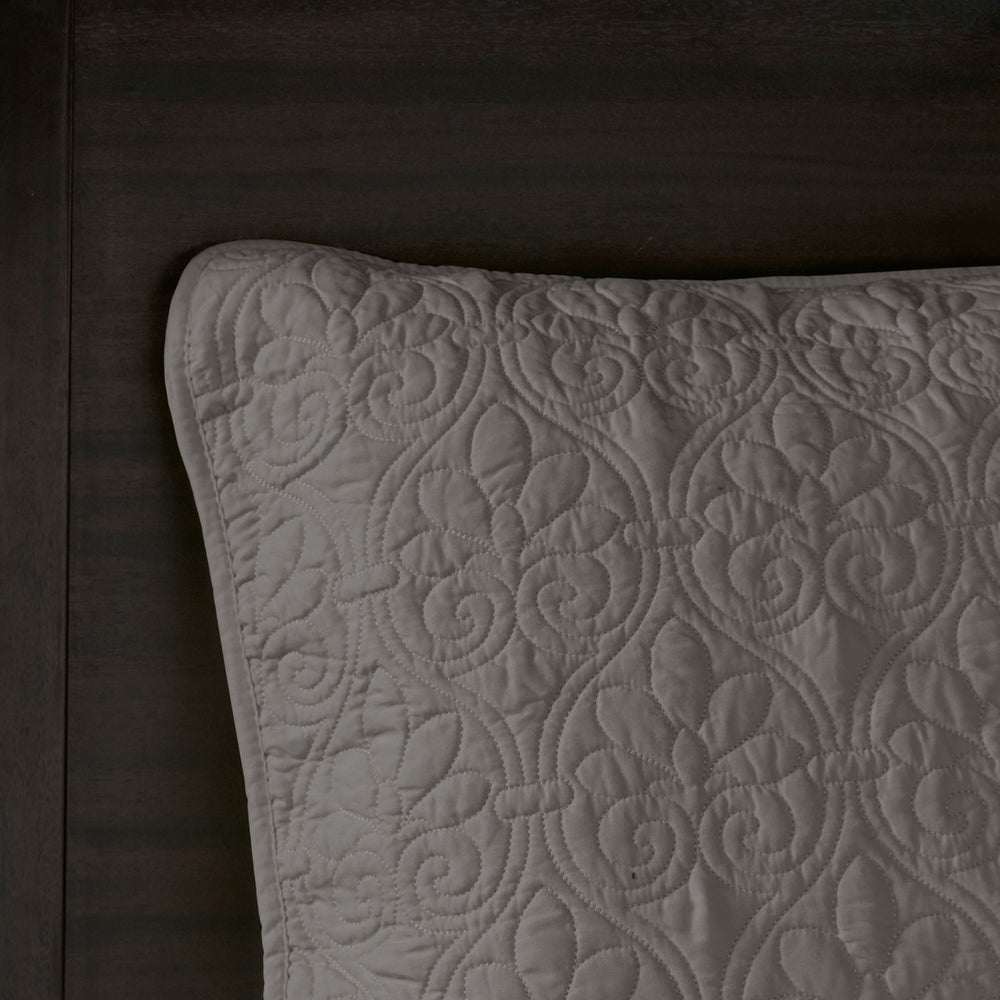 Reversible Bedspread Set Dark Grey Queen Media 10