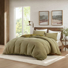 3PCS Waffle Washed Duvet Set perspective