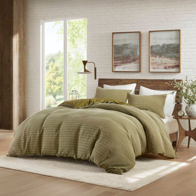 3PCS Waffle Washed Duvet Set