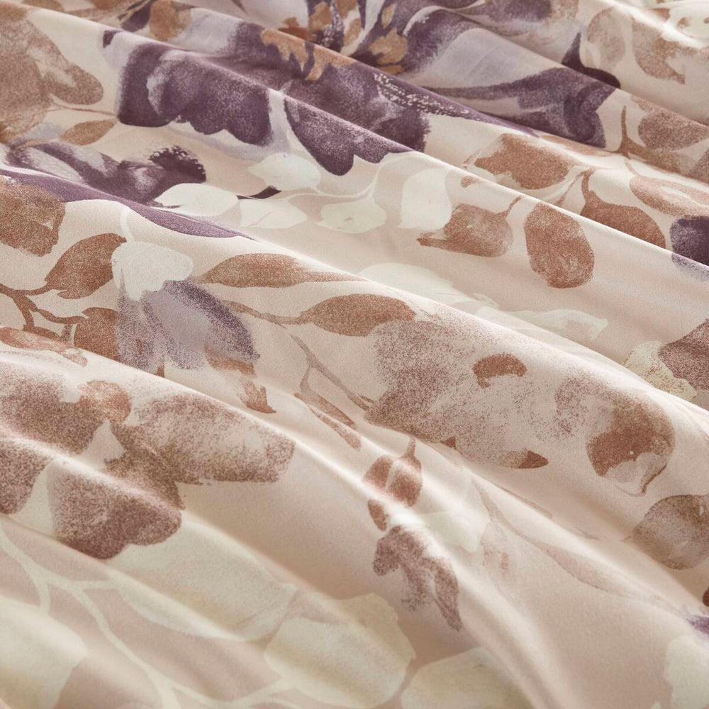 Floral Comforter Set with Bed Sheets Taupe Full Media 12