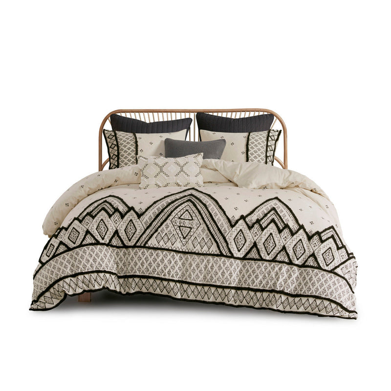 King/Cal King 3 Piece Flax and Cotton Blended Duvet Cover Set