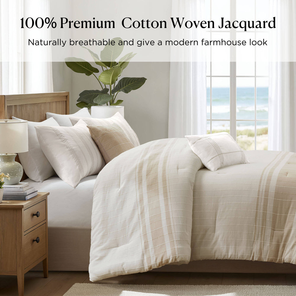 6-Piece Full Cotton Jacquard Oversized Comforter Set Media 10
