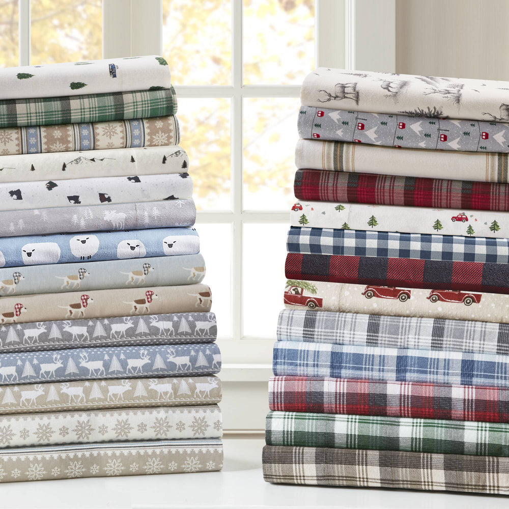 4 PCS Twin Sheet Set Green Plaid Media 9